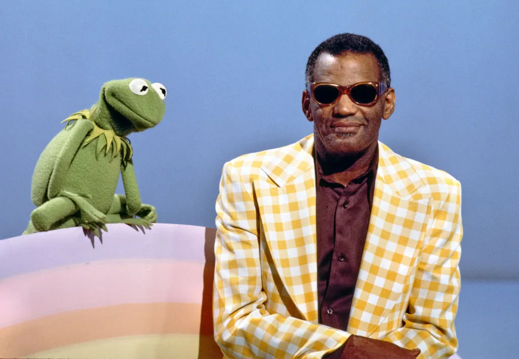 Ray Charles at Sesame Street with Kermit the Frog